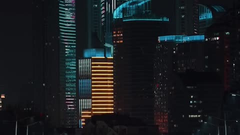 The night streets of a quiet city