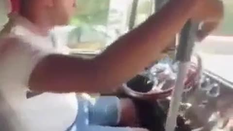 First perspective: Driving a big truck and repairing a truck