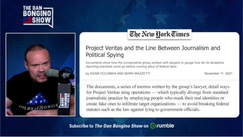 Bongino discusses NYT article on Project Veritas.