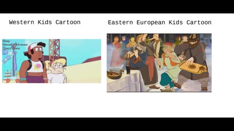 Western Kids Show VS Eastern Europe Kids Cartoon