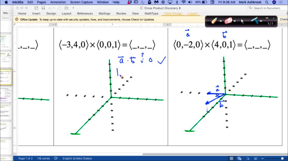 MAT 267 Fr Aug 27: Vector Projection and Cross Product