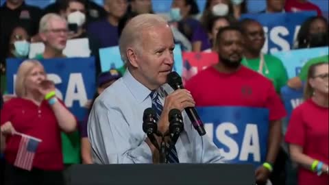 Biden's debut midterm election rally disrupted by protester: 'You stole the election!'