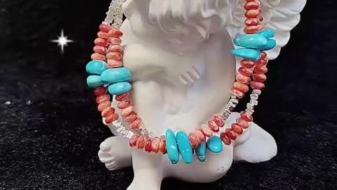 GN-20241218-02 Beautiful Natural Winter Turquoise Women's Bracelet Natural Rare red spiny oyster
