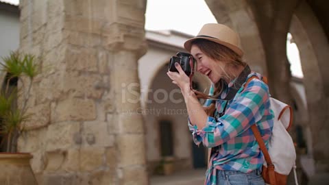 Beautiful girl in the camera