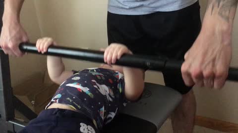 Hilarious Toddler Weight Training Session