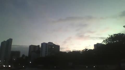 Beautiful view in the city sky almost at night from the beach [Nature & Animals]