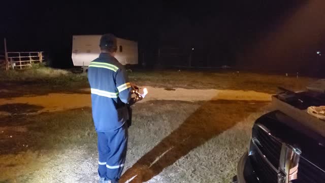 Flamethrower fun after work.