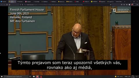 Fínsky parlament 9/06/21- Vakcína Covid je maskovany toxín, pokus na ľuďoch