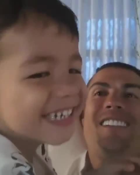 Cristiano Ronaldo enjoying some playtime with Son