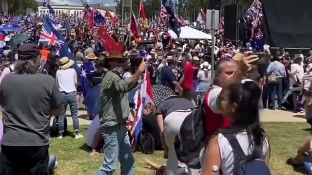 Canberra, Australia - MASSIVE crowns at anti - medical dictatorship protests