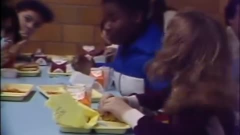 Scenes from the school lunchroom in November, 1980.
