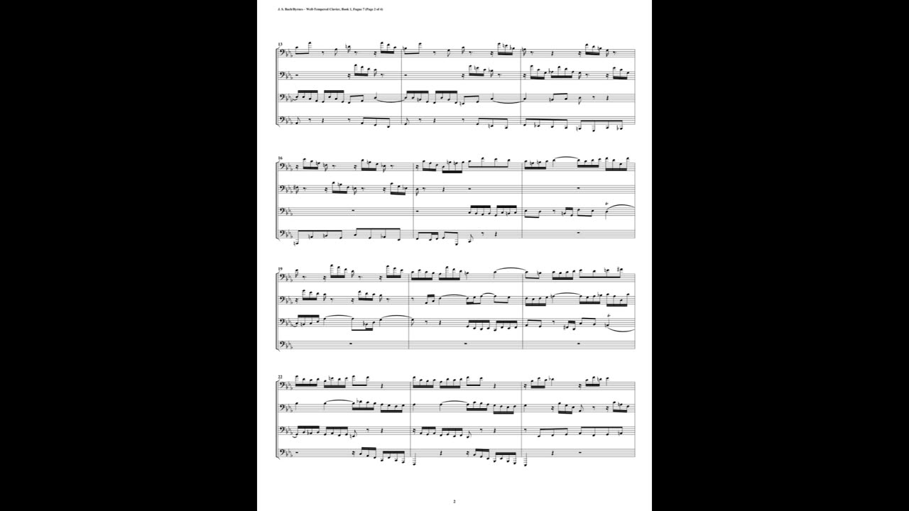 J.S. Bach - Well-Tempered Clavier: Part 1 - Fugue 07 (Euphonium-Tuba Quartet)