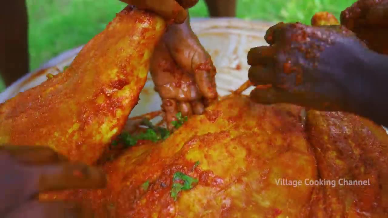 INSIDE MUTTON _ Mud Mutton Recipe _ Clay Covered Full Goat and Cooking in Direct Fire