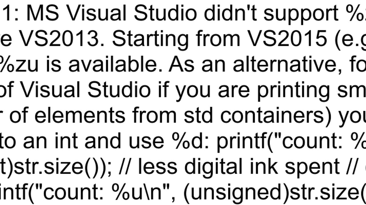 Correct printf format specifier for size_t zu or Iu