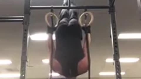 Gymnastic Rings - Upside down stunt, Skin the Cat & Pull up with L Sit