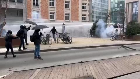 Antifa black block in Brussels