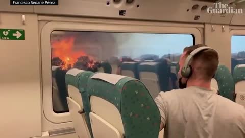 Spain heatwave_ passengers struck in train surrounded by wildfires