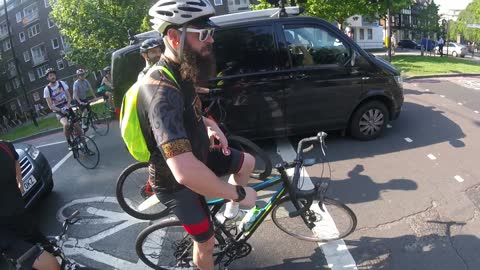 Impatient Cyclist Pressures Another to Take a Risk