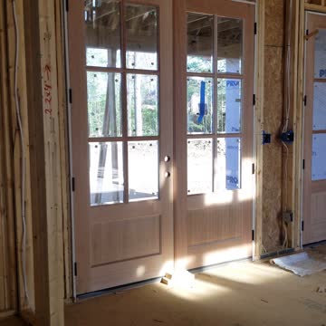 Mahogany 6 Lite Double 72 x 96 BOTH DOORS OPEN *** NEW CONSTRUCTION * PALLET SHIPPING AVAILABLE !!!