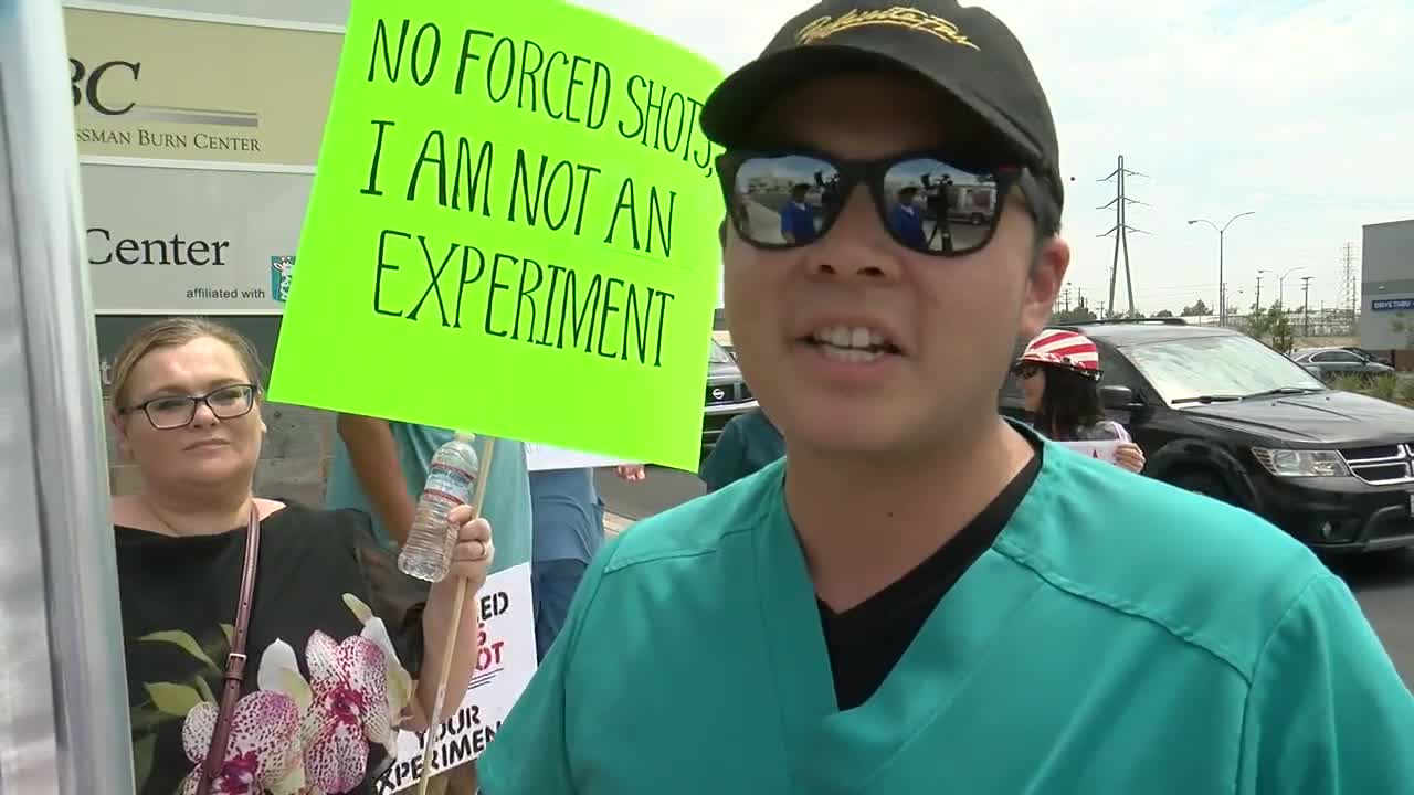 Nurses were protesting against California’s Mandate