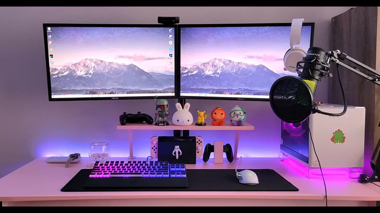 Review: Gaming Desk 45" with Monitor Shelf Gaming Table Desk for Girls Home Computer Desk with...