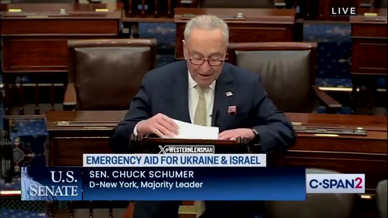 SCHUMER: "The Biggest Reason Ukraine Is Losing the War Is the Hard Right in the Congress