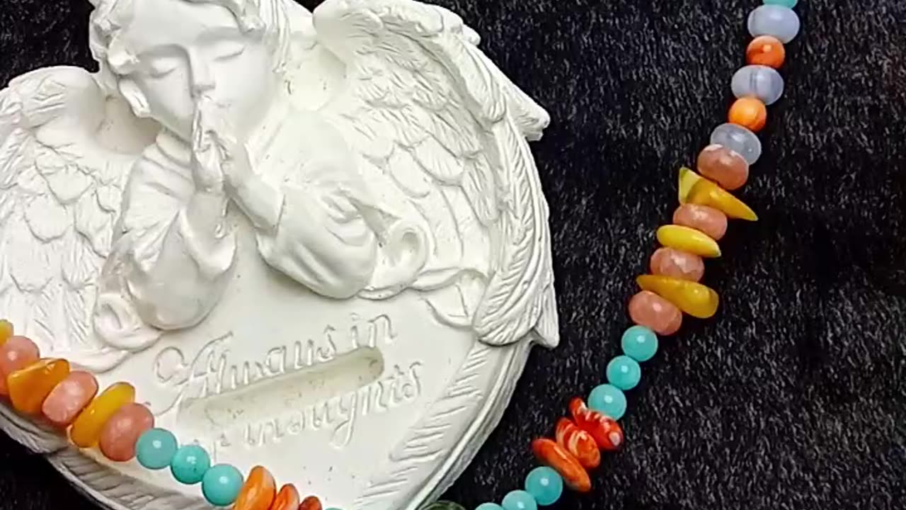 Natural turquoise and pretty orange spiny oyster irregular amber Seraphinite Amazonite