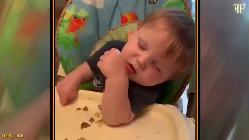 baby falls asleep with food