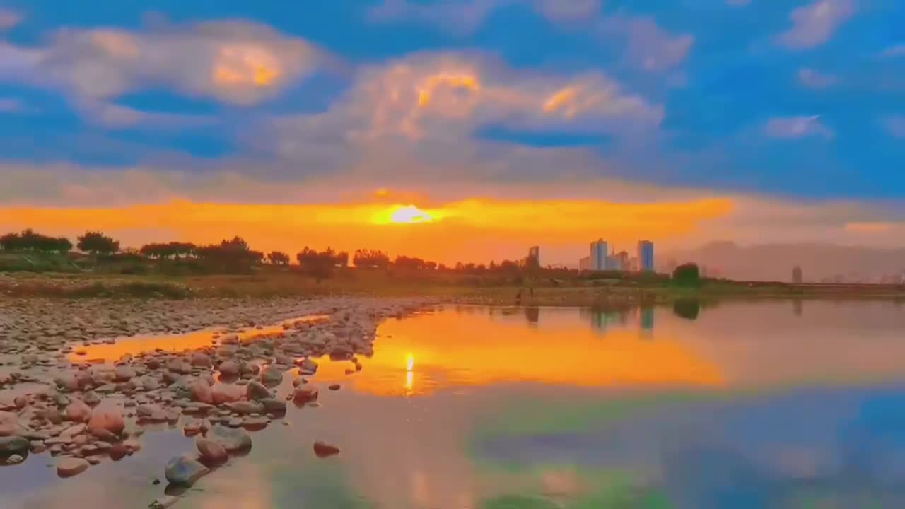 Sunset clouds by the sea