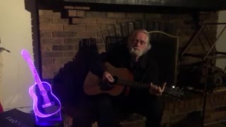 Larry Woods recording in Music Room