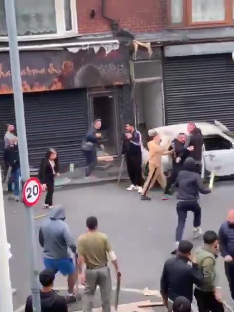 Muslim gangs attack British youths with wooden sticks in Middlesbrough.