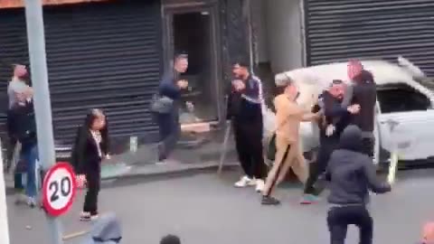 Muslim gangs attack British youths with wooden sticks in Middlesbrough.