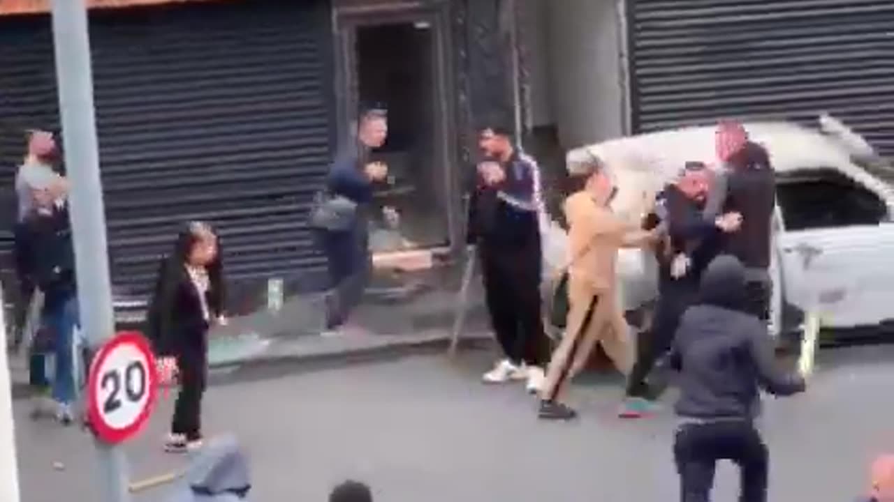 Muslim gangs attack British youths with wooden sticks in Middlesbrough.