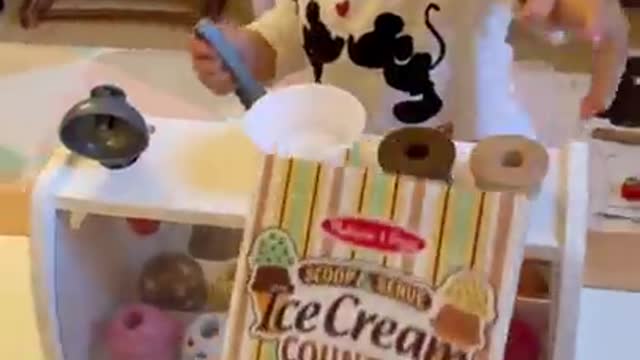 Wow!! toddler opens up her own ice cream store