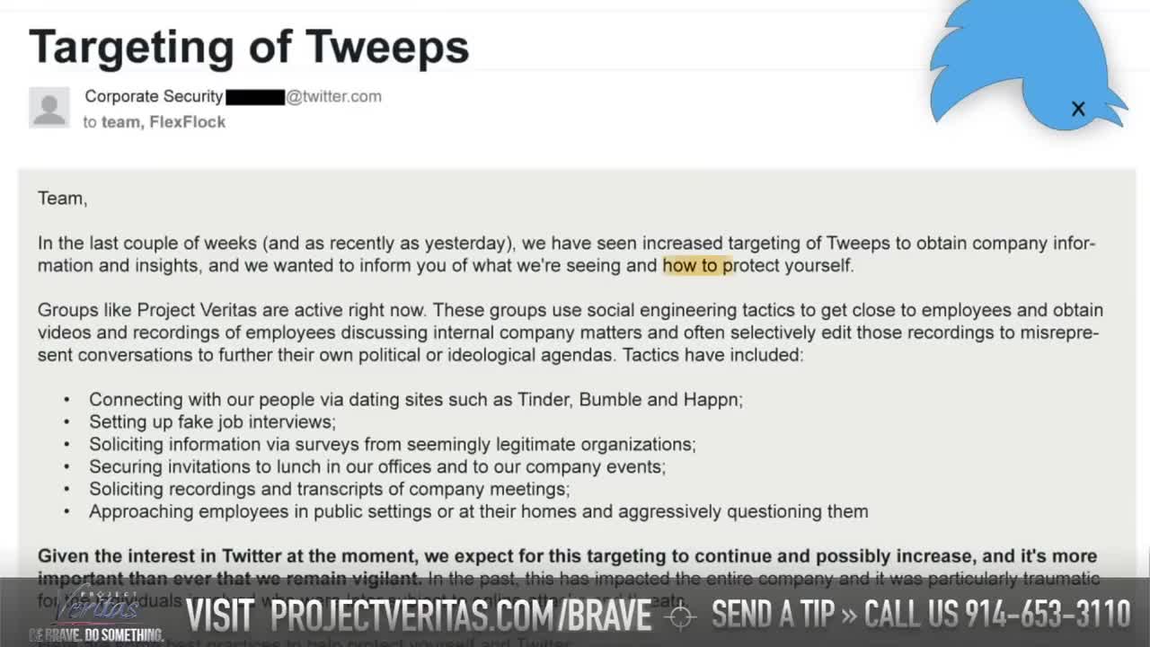 Project Veritas exposing Twitter for years now