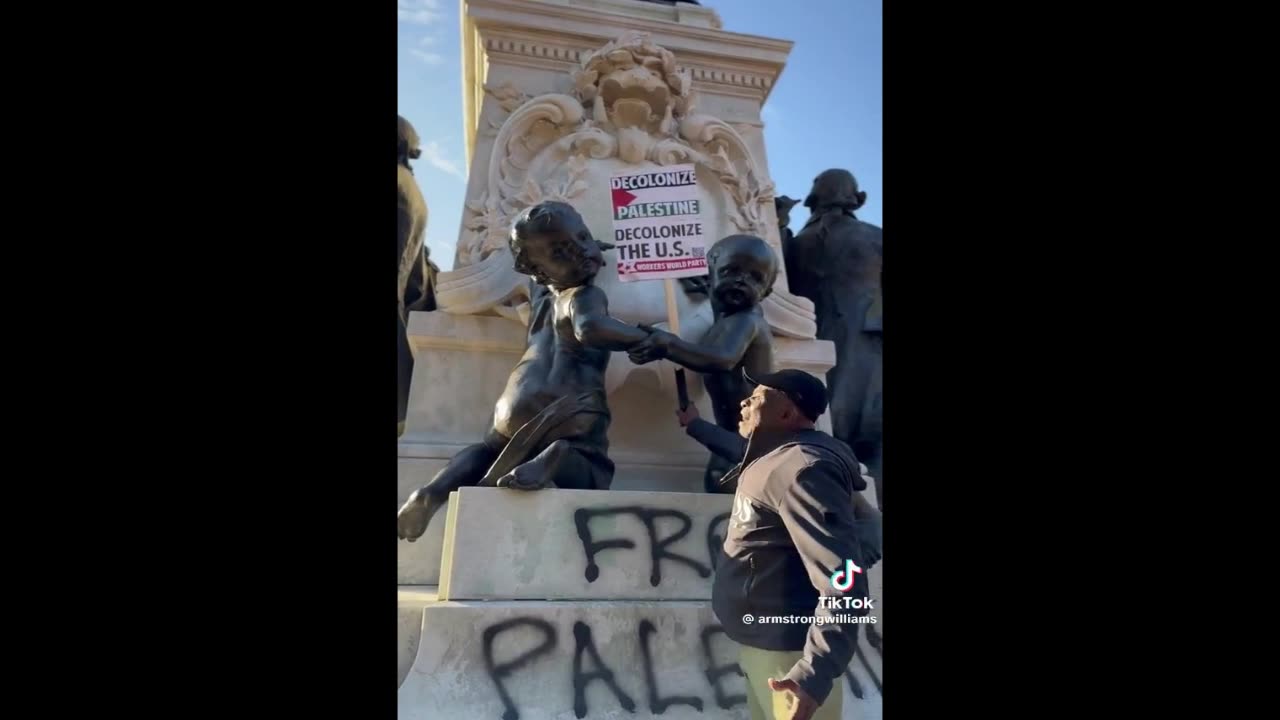 An American Patriot Loses His Mind Over Vandalism All Over General Lafayette In DC