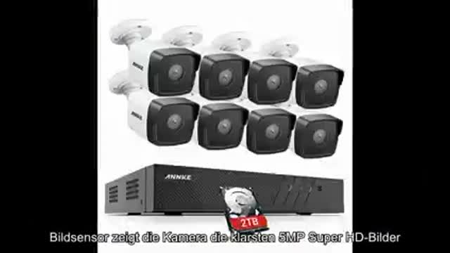 ANNKE H500 8CH 5MP Überwachungskamera Set mit 8X 5MP PoE IP67 wasserdichte Kamera