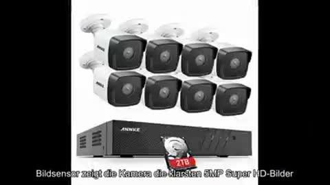 ANNKE H500 8CH 5MP Überwachungskamera Set mit 8X 5MP PoE IP67 wasserdichte Kamera