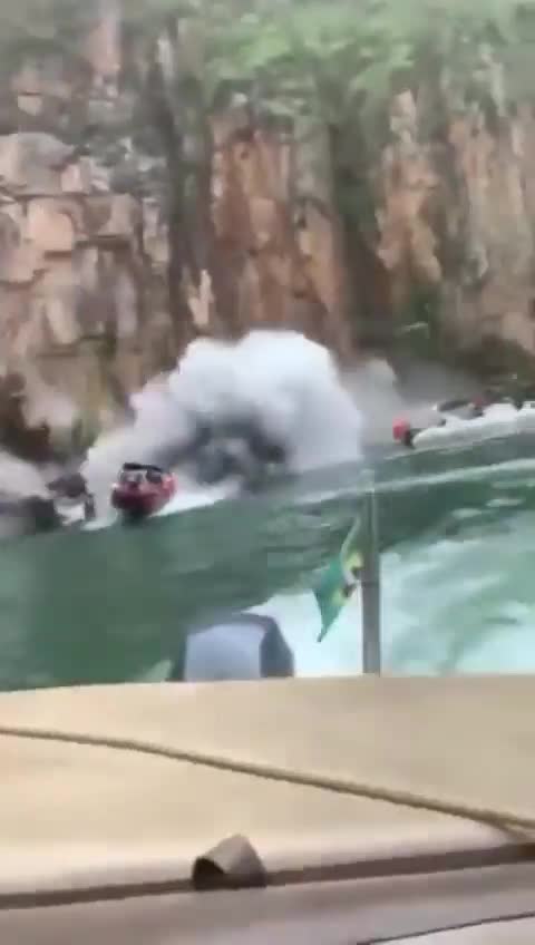 Huge Rock Fall On Rafter boats