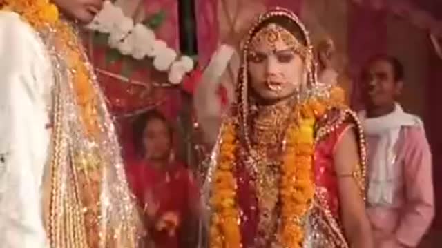 Indian couple float to wedding