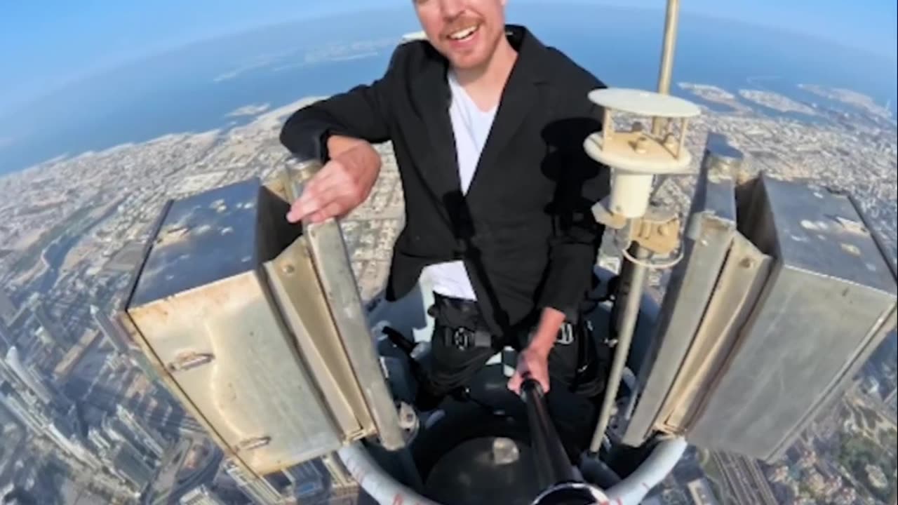 Mister beast Burj khalifa top