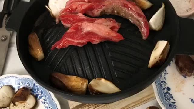 roast beef, Korean-style meat grilling video