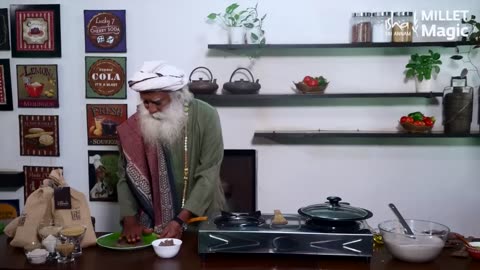 Sadhguru & Radhe Cooking A Ragi Dosa |[ Millet Recipe