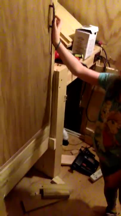 Kids showing off closet