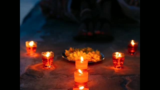 Many lamps are burning together in Diwali