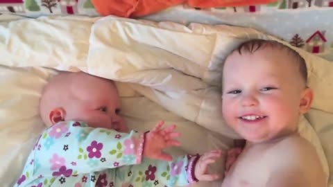 Boy's Cute Reaction To His Crying Sister