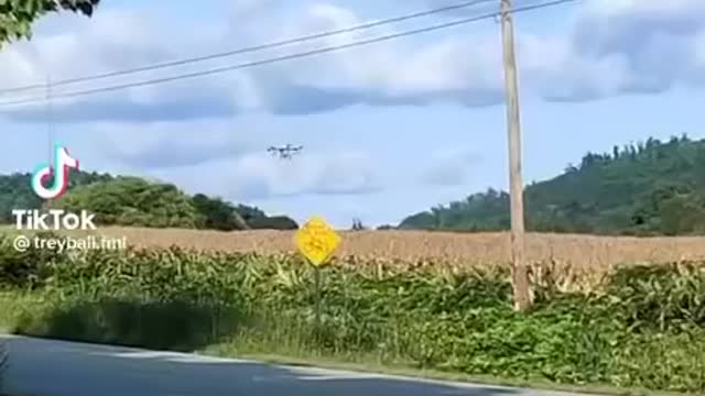 drones spraying crops