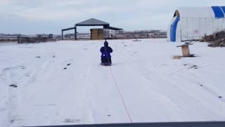 Winter knee boarding