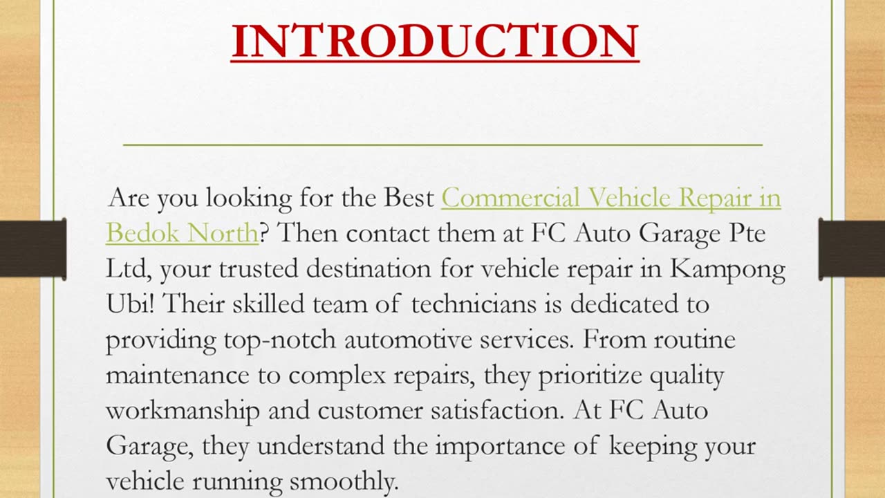 Best Commercial Vehicle Repair in Bedok North