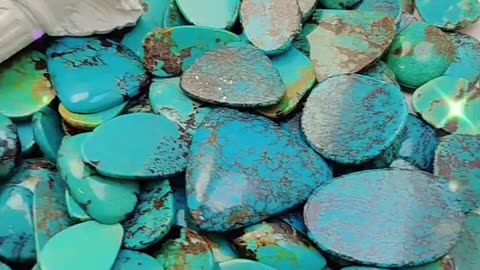 20250130-03 Cabochon Natural turquoise Color multi free-Shape Weight Stone Jewelry Making